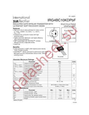IRG4BC10KDPBF datasheet  